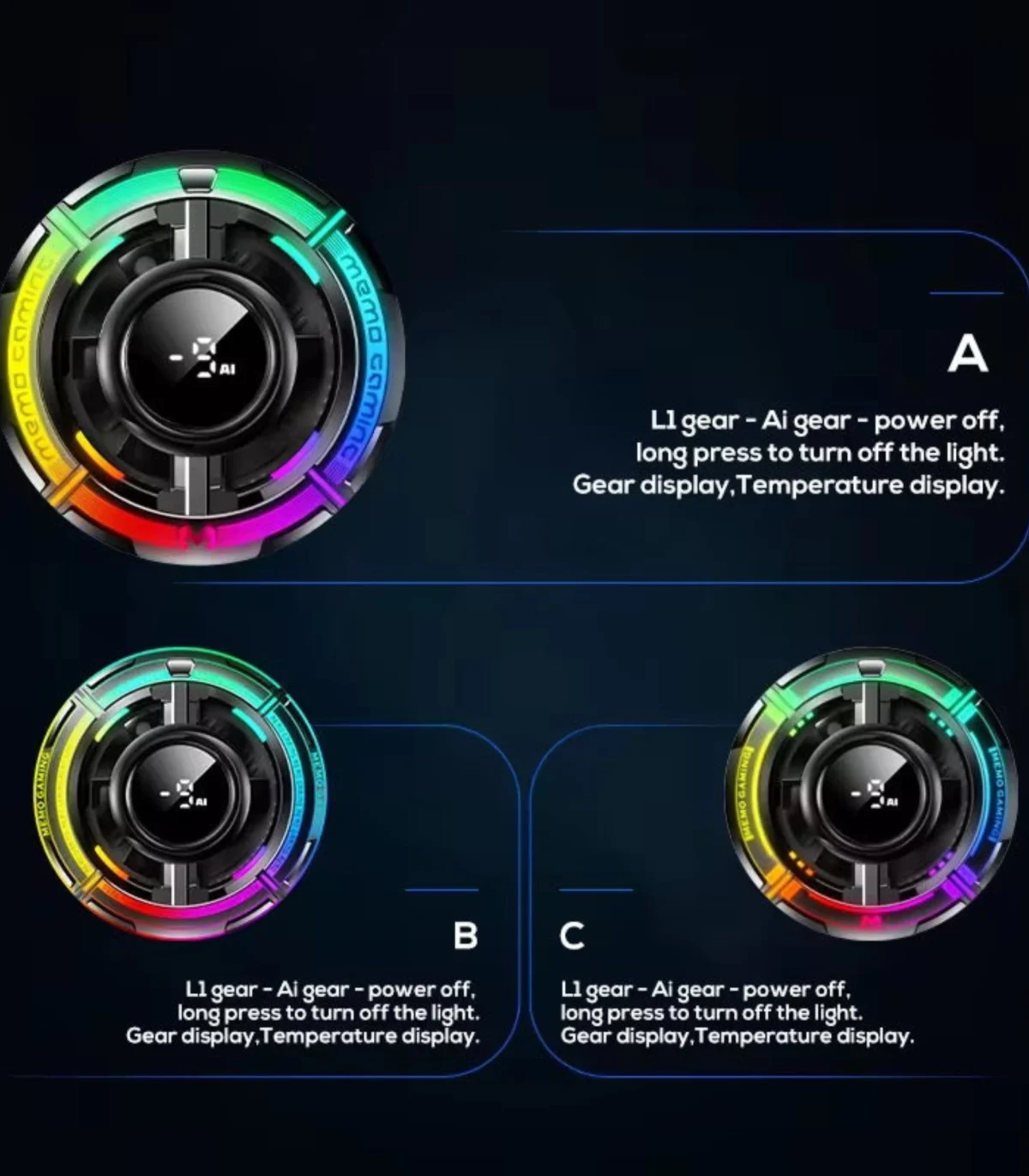 MEMO CX15 Mobile Cooling Fan - Elite Cooling for Hardcore Gamers - Image 3