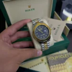 Rolex Oyster Date just Diamond Bezel Stainless Steel Watch